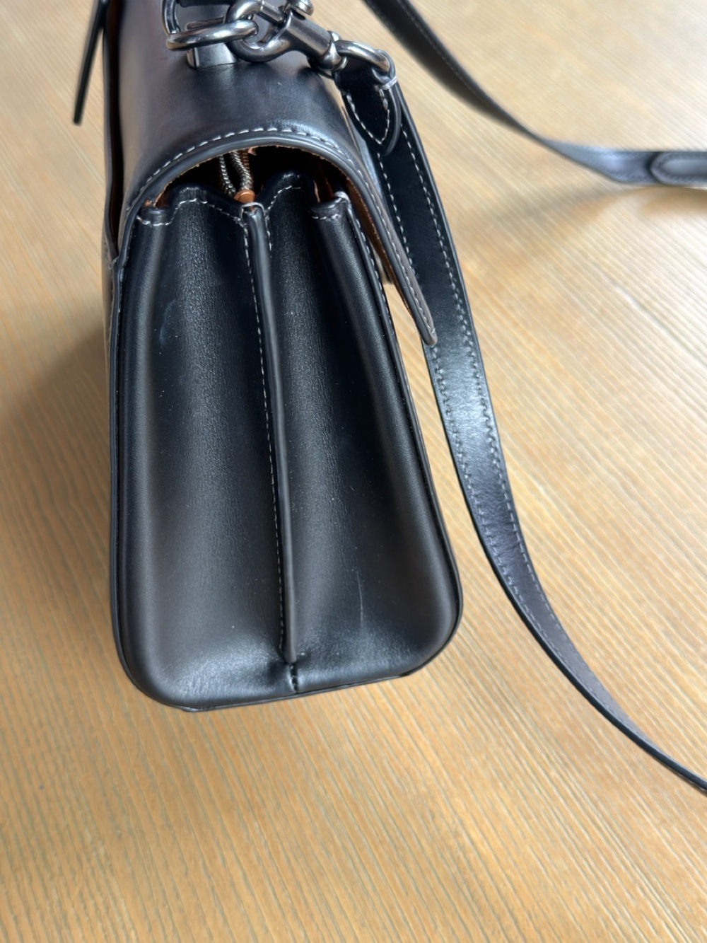 Coach Eliza Black Leather Top-Handle Crossbody Bag - Picture 5 of 15